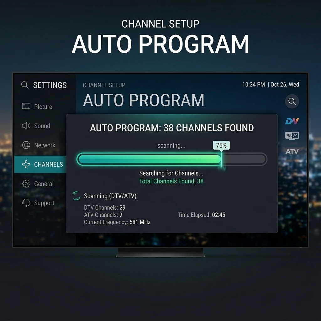 Step 5: Perform digital channel scan on your smart TV